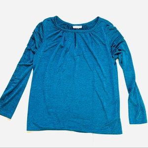 Dana Buchman Electric Blue Long Sleeve Blouse Top